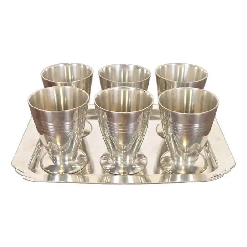 Karl Kipp Art Deco Pewter Cocktail Set, Circa 1920s (1 of 12)