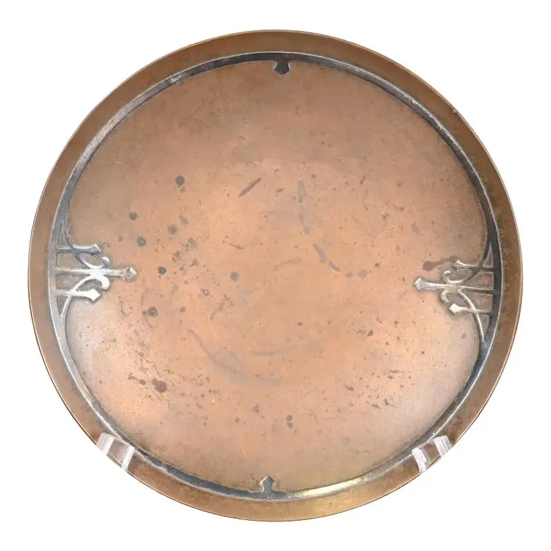Heintz Arts & Crafts Sterling Silver on Bronze Dish or Catchall (1 of 10)
