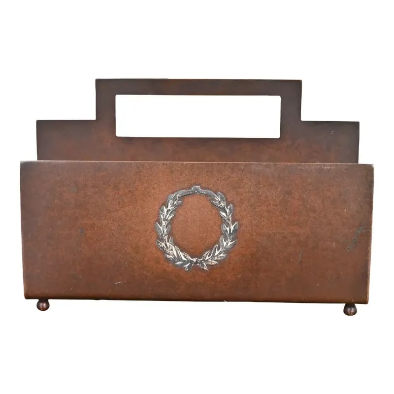 Heintz Arts & Crafts Sterling Silver on Bronze Letter Rack (1 of 9)