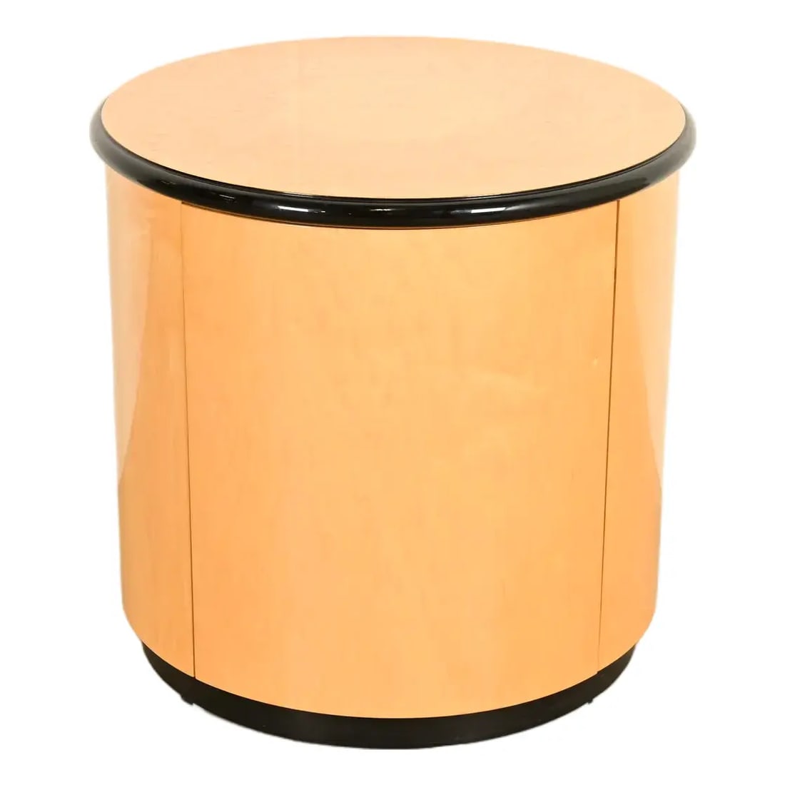 Milo Baughman Style Birdseye Maple Drum Side Table by Henredon (1 of 12)