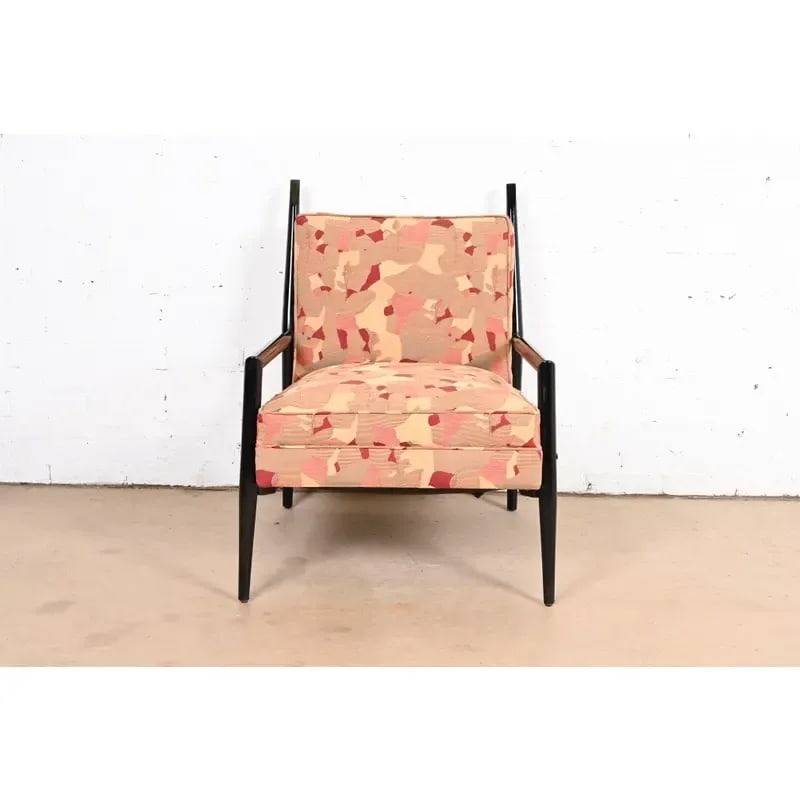 Paul McCobb Planner Group Ebonized and Upholstered Lounge Chair, 1950s - 3