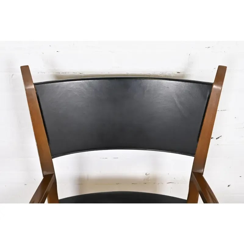 Paul McCobb for Directional Irwin Collection Mahogany and Woven Leather Armchairs, Pair - 8