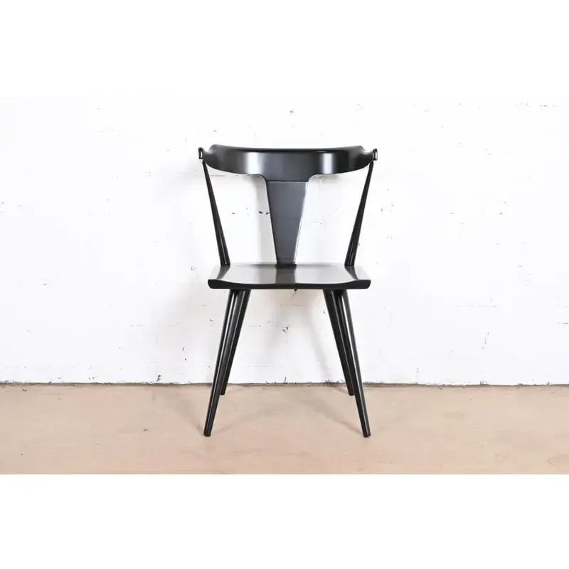 Paul McCobb Planner Group Black Lacquered T-Back Dining Chairs, Set of Eight - 9