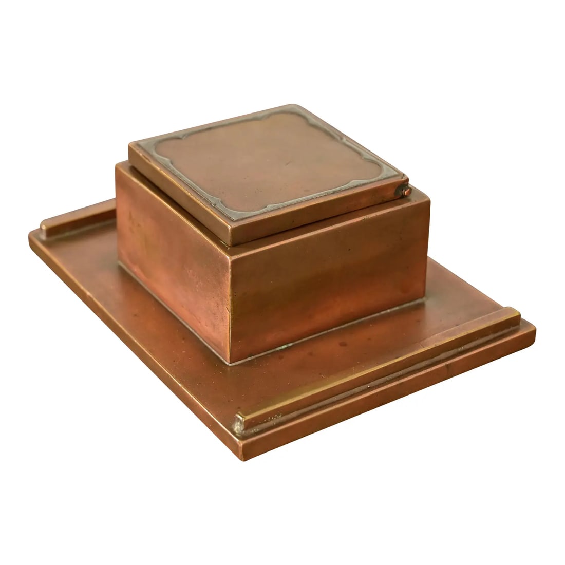 Silver Crest Arts & Crafts Sterling Silver on Bronze Inkwell (1 of 12)