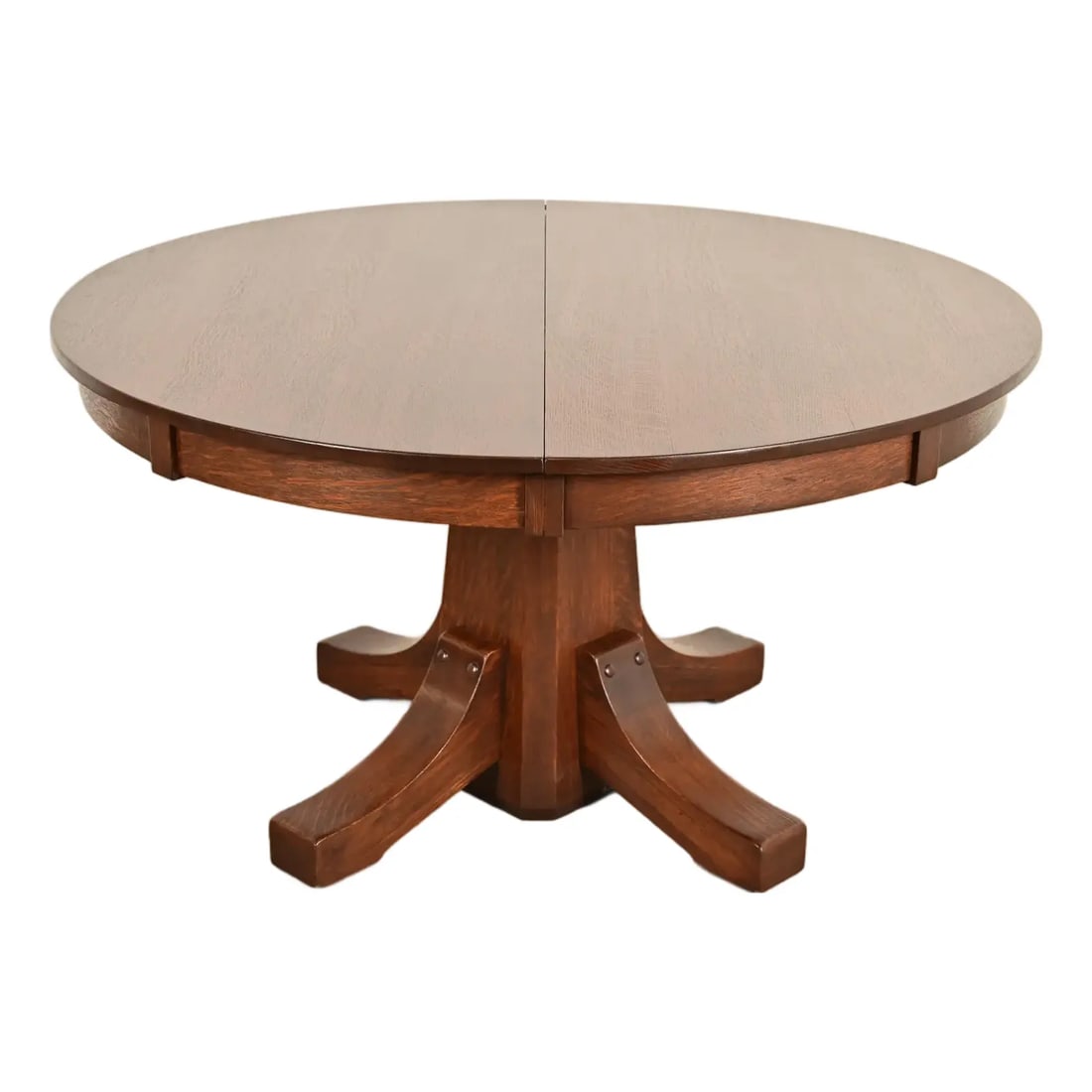 Stickley Brothers Antique Mission Oak Arts & Crafts Pedestal Extension Dining Table (1 of 13)