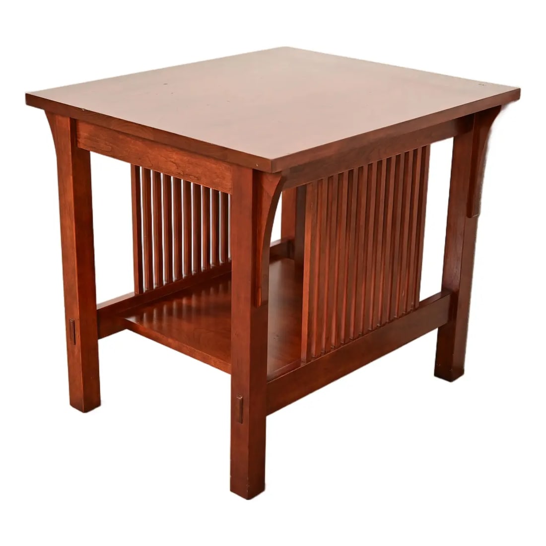 Stickley Mission Arts & Crafts Cherry Wood Spindle Side Table (1 of 12)