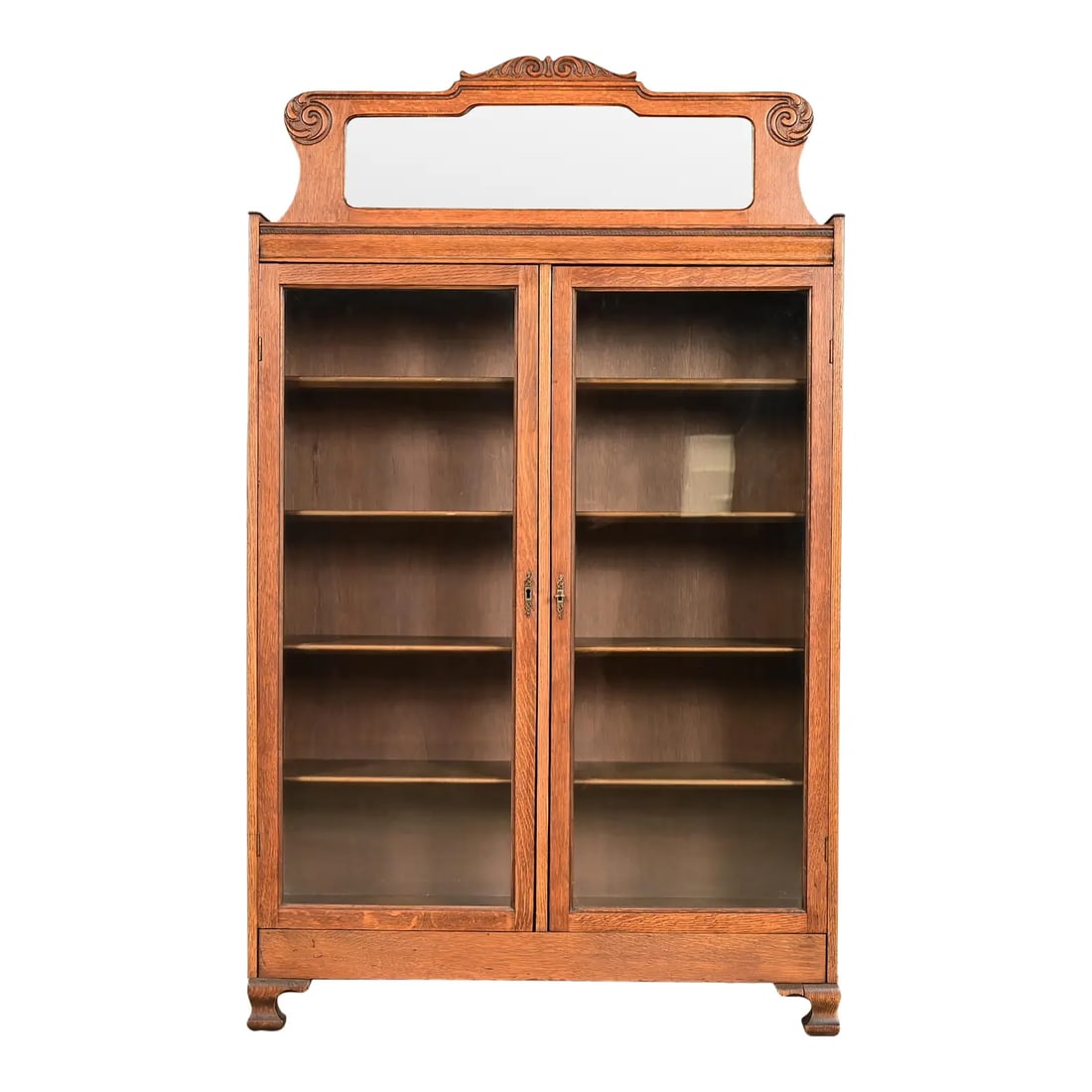 Antique Victorian Carved Oak Two-Door Bookcase, Circa 1890s (1 of 15)