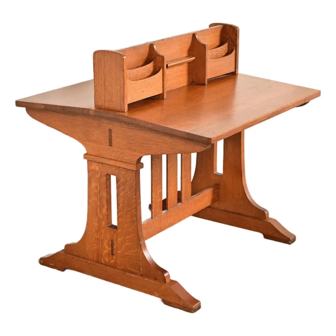 Limbert Antique Mission Oak Arts & Crafts Double Desk or Partner's Desk, Circa 1910 (1 of 13)