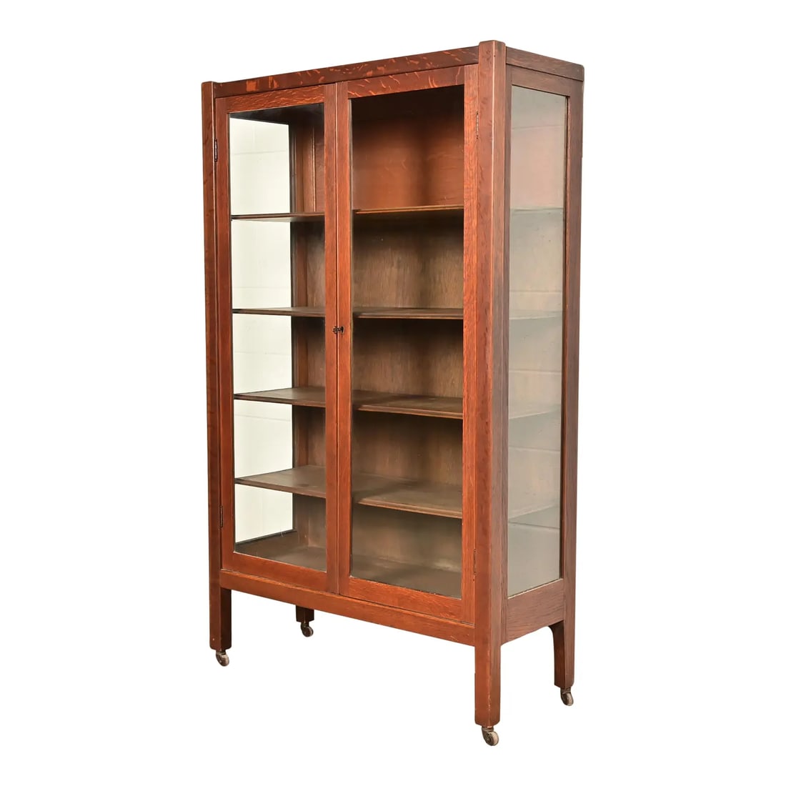 Stickley Brothers Style Antique Mission Oak Arts & Crafts Bookcase Cabinet, Circa 1910 (1 of 10)