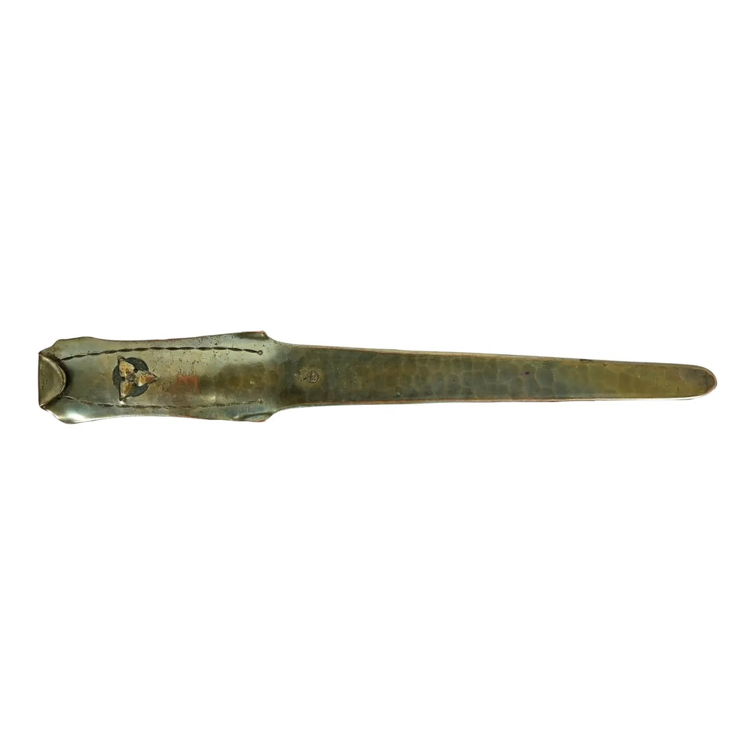 Roycroft Arts & Crafts Trefoil Hammered Brass Over Copper Letter Opener (1 of 13)