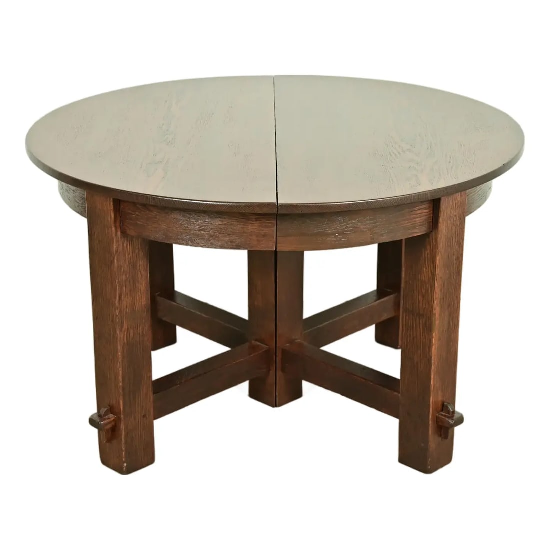 Early Gustav Stickley Antique Mission Oak Arts & Crafts Extension Dining Table, Newly Refinished (1 of 13)