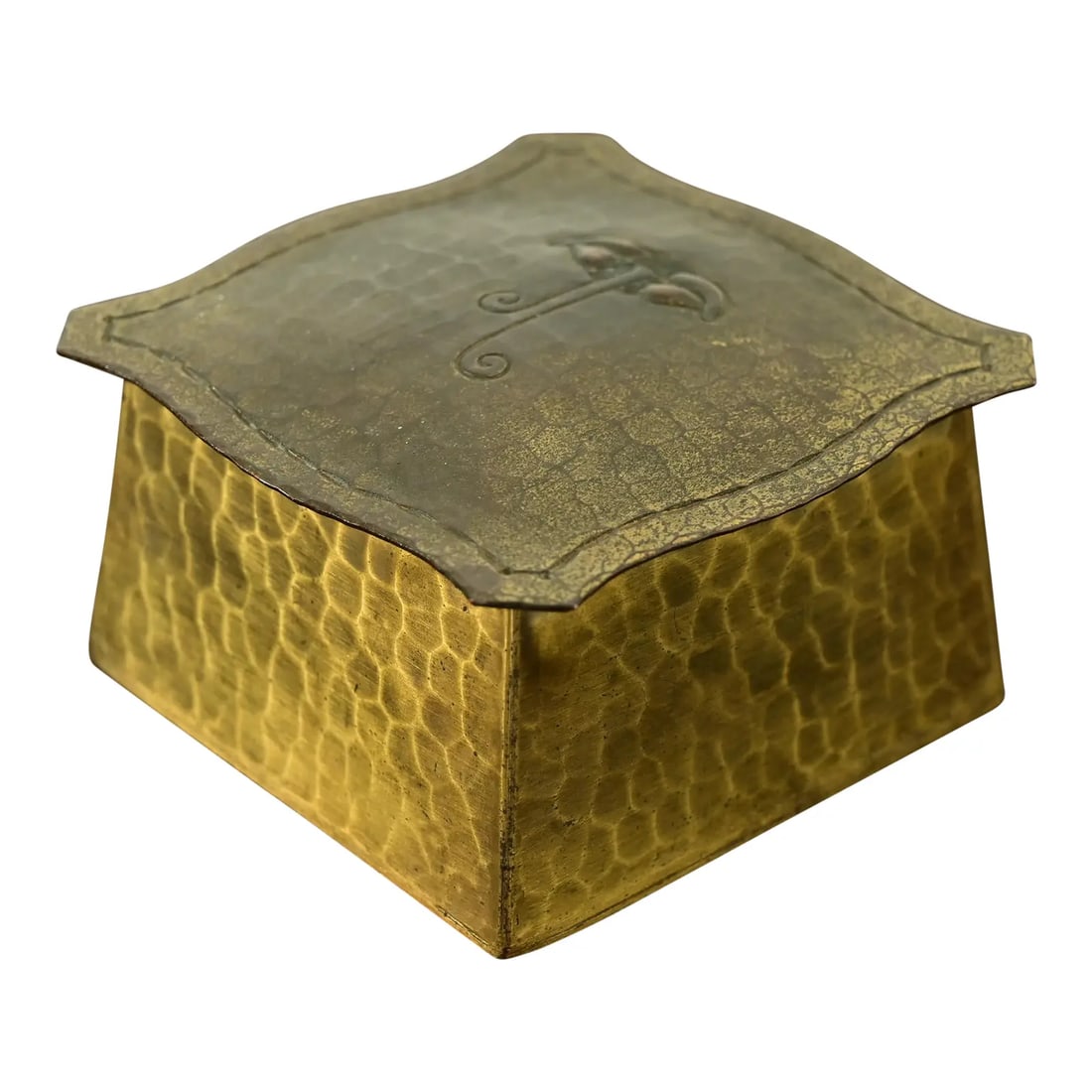 Roycroft Arts & Crafts Hammered Brass Over Copper Inkwell (1 of 15)