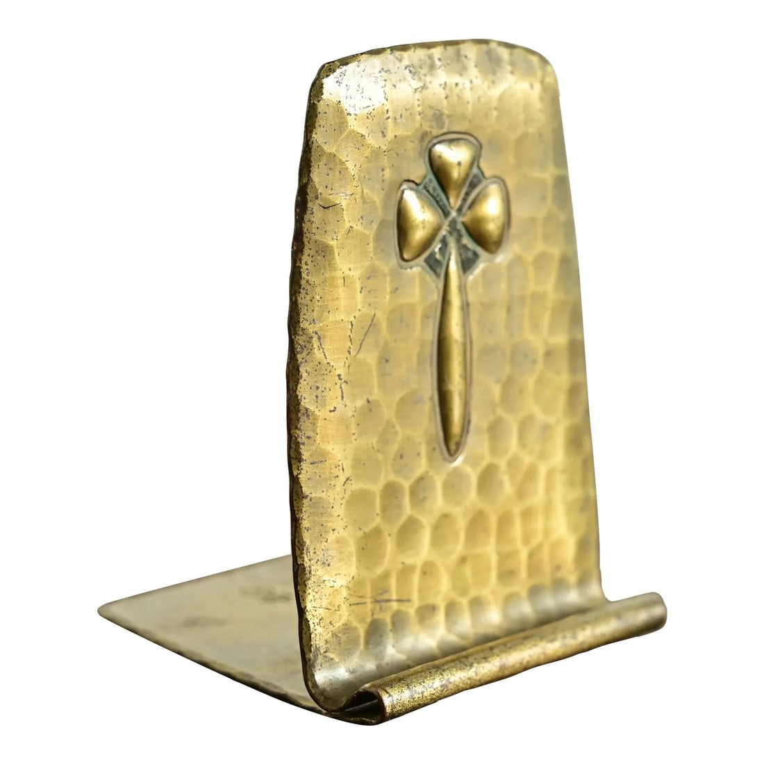 Roycroft Arts & Crafts Hammered Brass Over Copper Bookend, Circa 1920s (1 of 13)