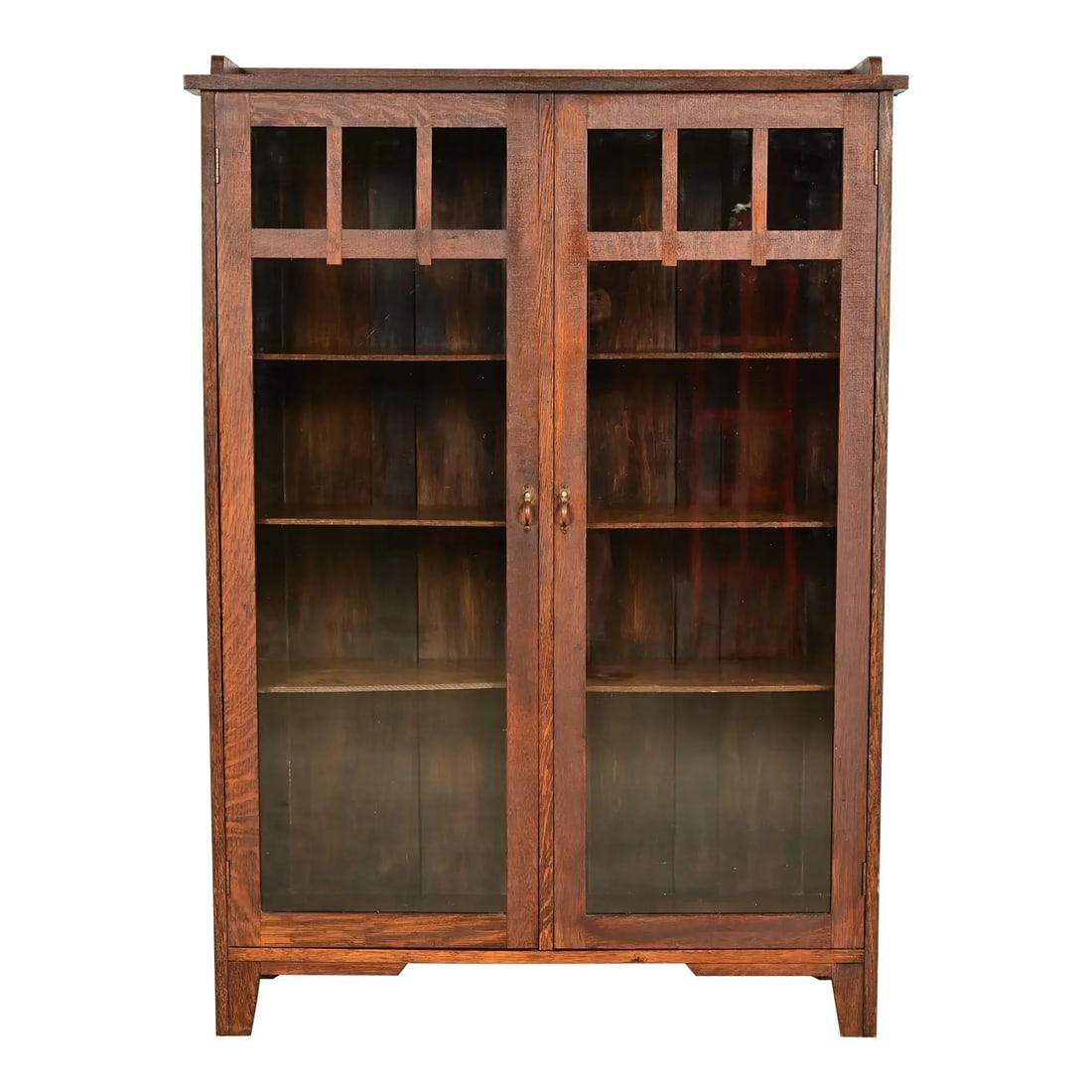 Limbert Style Antique Mission Oak Arts & Crafts Glass Front Bookcase Cabinet, Circa 1910 (1 of 15)