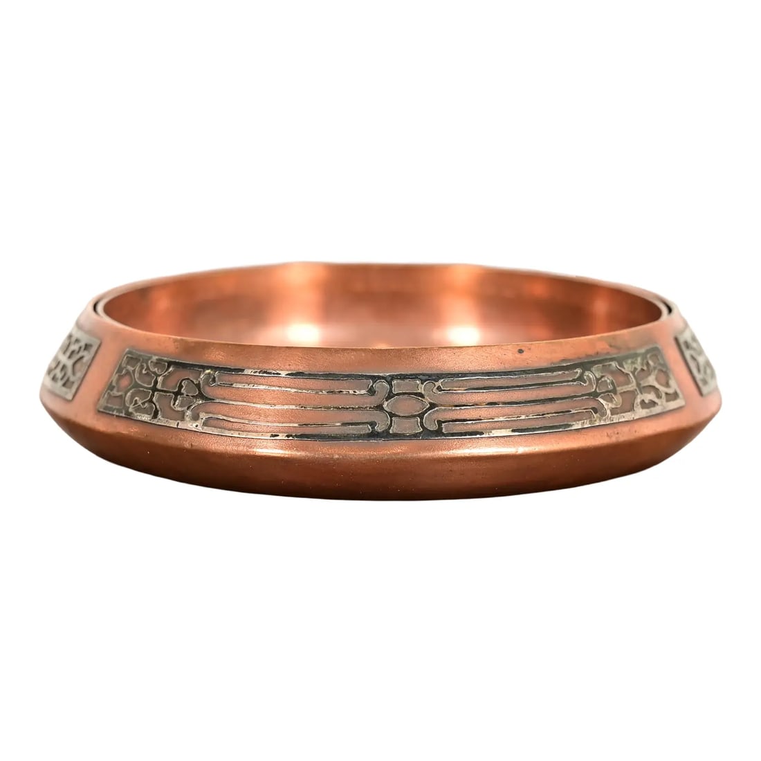Heintz Arts & Crafts Sterling Silver on Bronze Ashtray or Catchall (1 of 10)