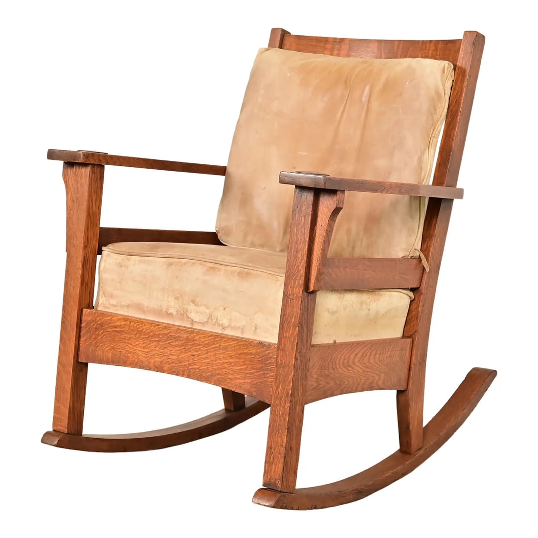 Stickley Brothers Style Antique Mission Oak Arts & Crafts Rocking Chair, Circa 1910 (1 of 12)