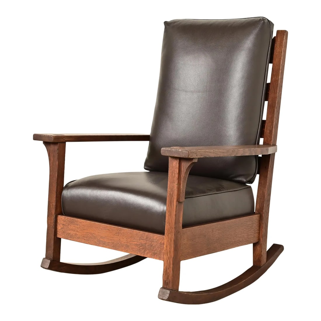 Gustav Stickley Antique Mission Oak Arts & Crafts Rocking Chair, Circa 1910 (1 of 14)
