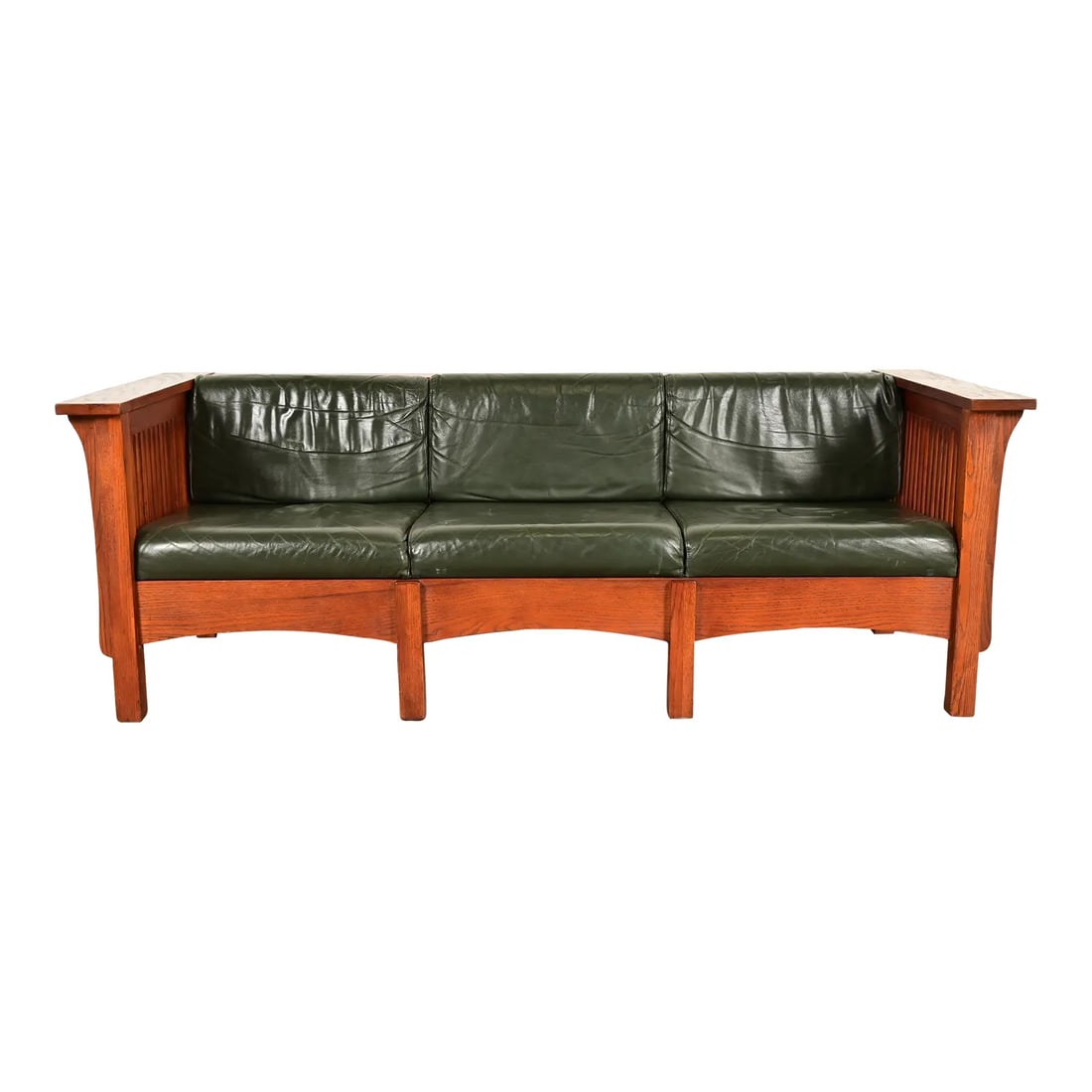 Stickley Style Mission Oak Arts and Crafts Spindle Settle Sofa (1 of 11)