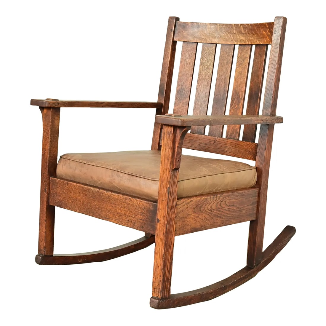 Stickley Brothers Antique Mission Oak Arts & Crafts Rocking Chair, Circa 1910 (1 of 13)