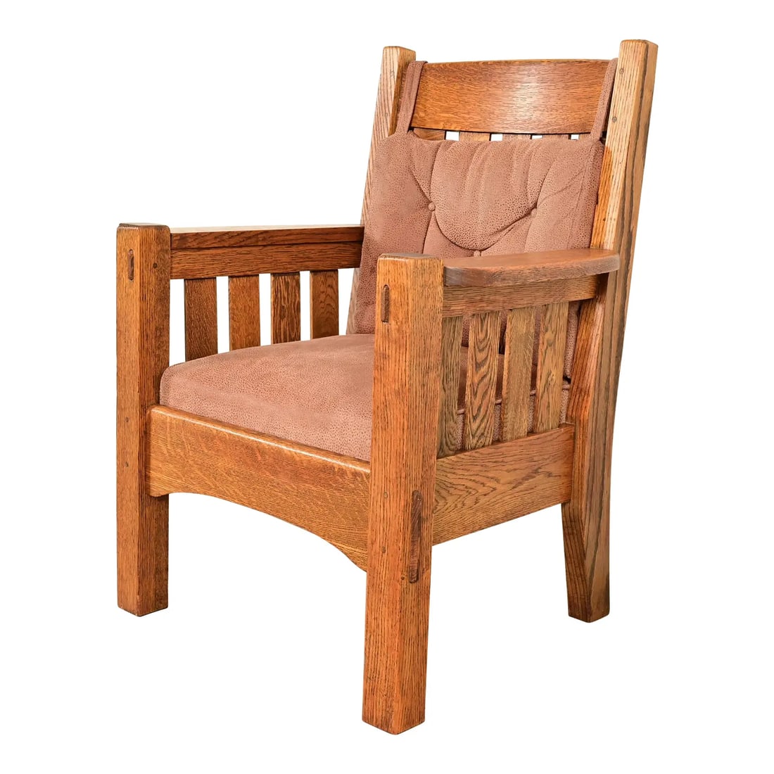Harden Furniture Antique Mission Oak Arts & Crafts Lounge Chair, Circa 1910 (1 of 13)