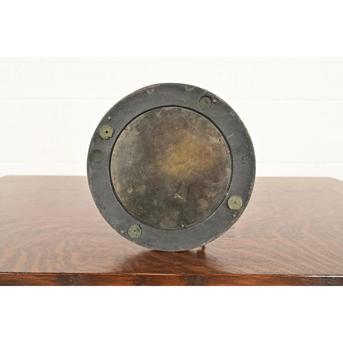 Antique Arts & Crafts Table Lamp With Painted Glass Landscape Scene Shade, Circa 1920s - 13