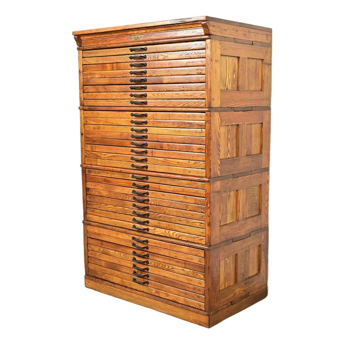 Antique Arts & Crafts Oak 31-Drawer Architect's Blueprint Flat File Cabinet by Hamilton, Circa 1900 (1 of 17)