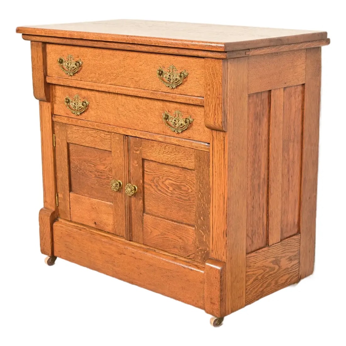 Antique Victorian Carved Oak Commode or Bar Cabinet, Circa 1890s (1 of 15)