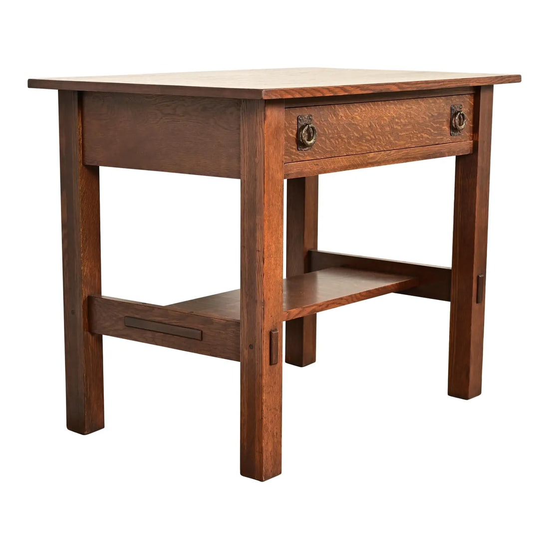 Lifetime Furniture Antique Mission Oak Arts & Crafts Desk or Library Table, Circa 1910 (1 of 17)