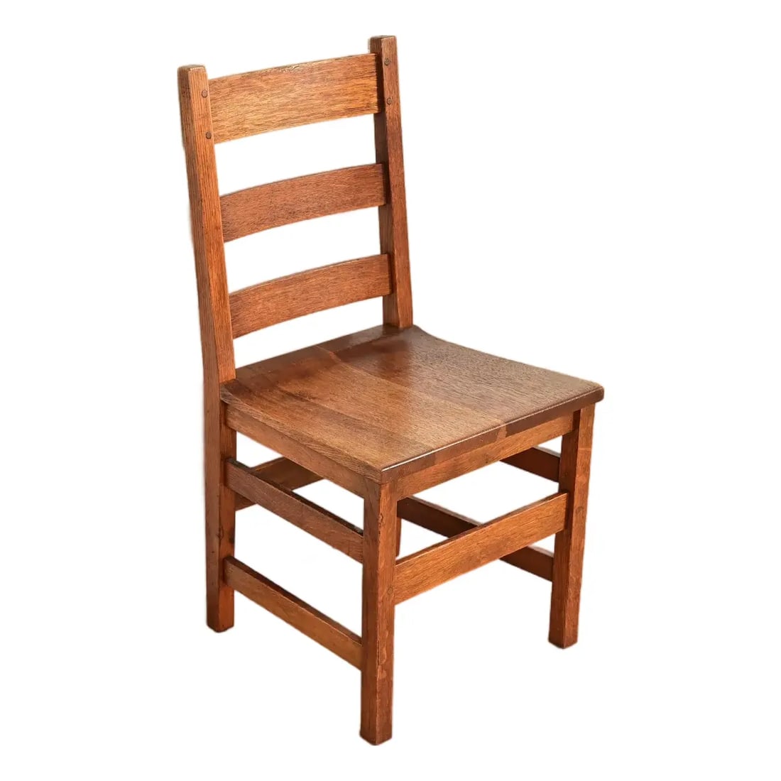 L. & J. G. Stickley Antique Mission Oak Arts & Crafts Ladder Back Desk Chair or Side Chair, Circa (1 of 14)