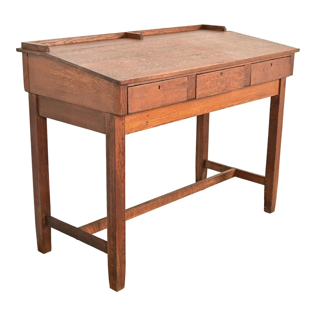 Limbert Style Antique Mission Oak Arts & Crafts Slant Front Architect's Desk, Circa 1910 (1 of 13)