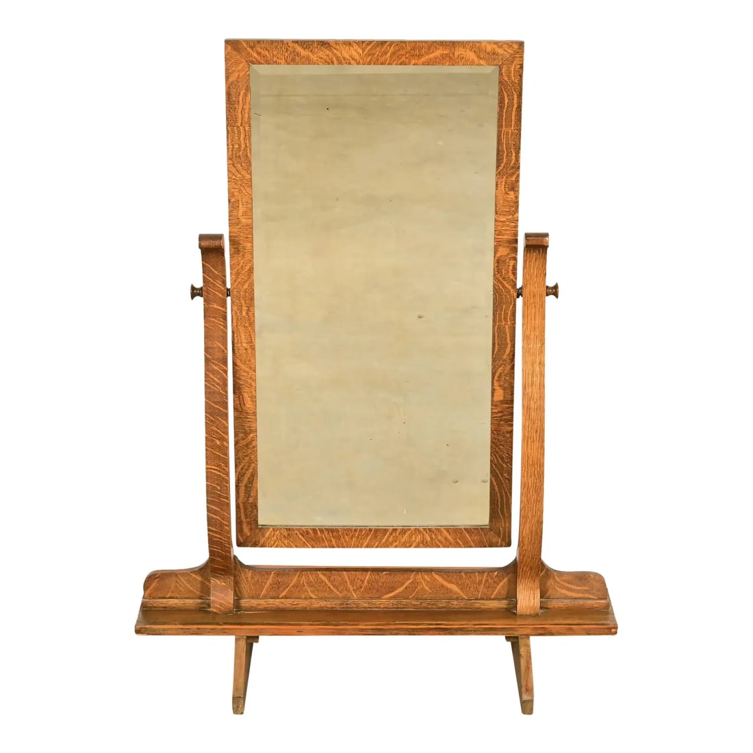 Stickley Style Antique Mission Tiger Oak Arts & Crafts Full Length Cheval Floor Mirror, Circa 1920s (1 of 10)