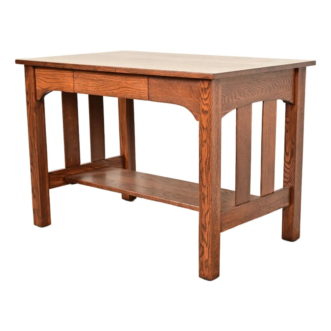 Stickley Brothers Style Antique Mission Oak Arts & Crafts Writing Desk, Newly Refinished (1 of 14)