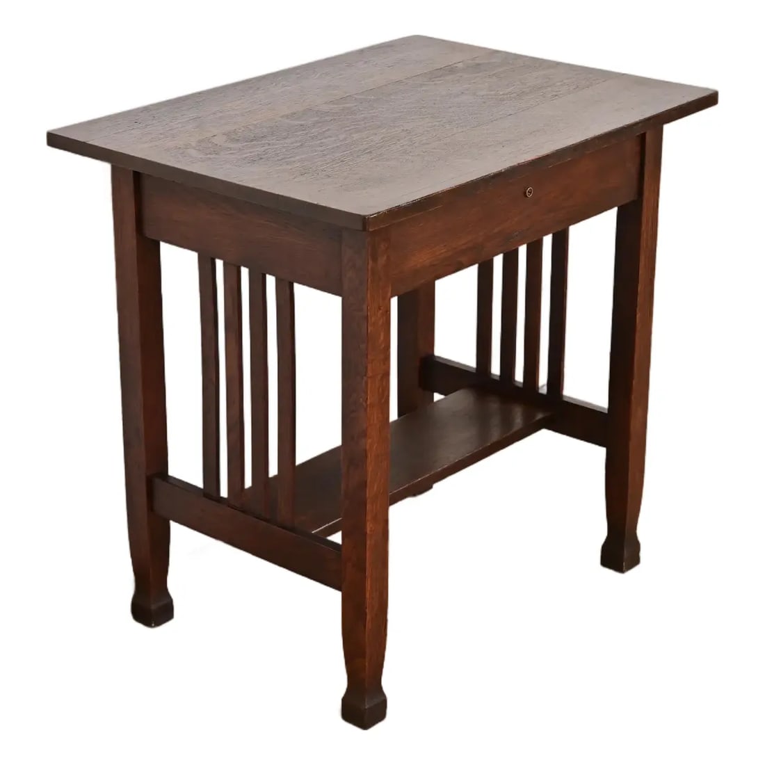 Stickley Brothers Style Antique Mission Oak Arts & Crafts Writing Desk or Library Table, Circa 1910 (1 of 12)