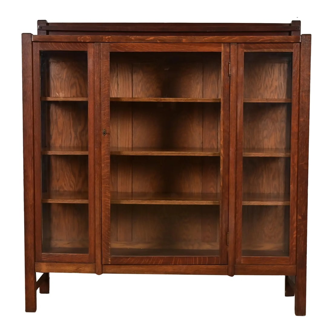 Limbert Style Antique Mission Oak Arts and Crafts Bookcase Cabinet, Circa 1910 (1 of 15)