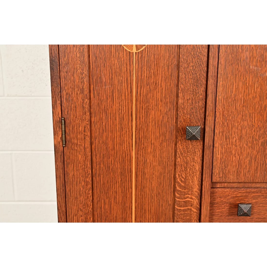 Stickley Harvey Ellis Collection Arts & Crafts Inlaid Oak and Leaded Glass Bookcase - 13