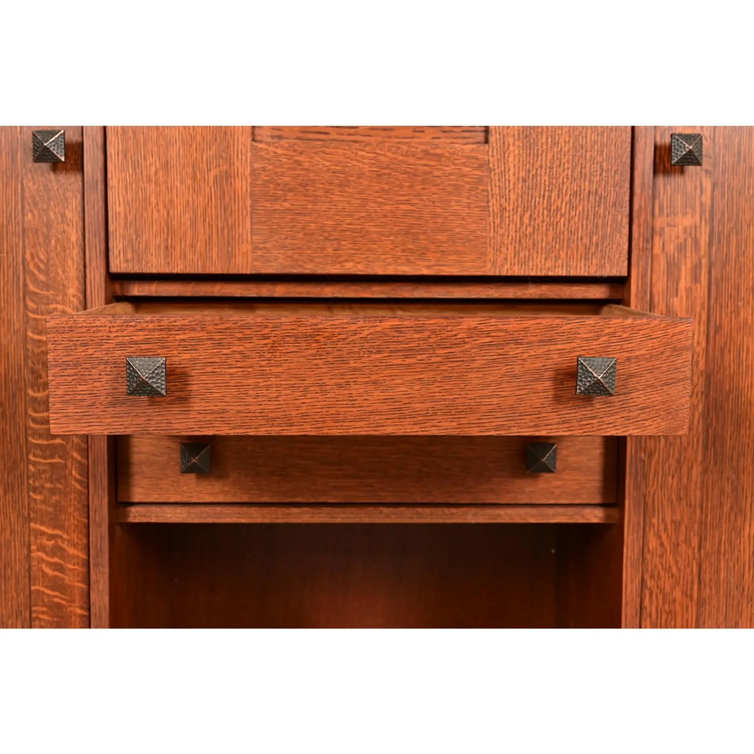 Stickley Harvey Ellis Collection Arts & Crafts Inlaid Oak and Leaded Glass Bookcase - 7