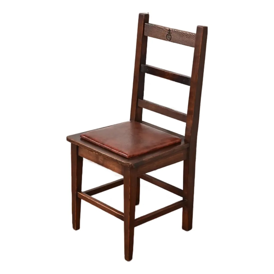Roycroft Antique Mission Oak Arts & Crafts Ladder Back Desk Chair or Side Chair, Circa 1900 (1 of 12)