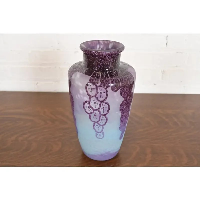 Art Deco Cameo Glass Vase by Charles Schneider for Le Verre FranÃ§ais, 1920s - 2