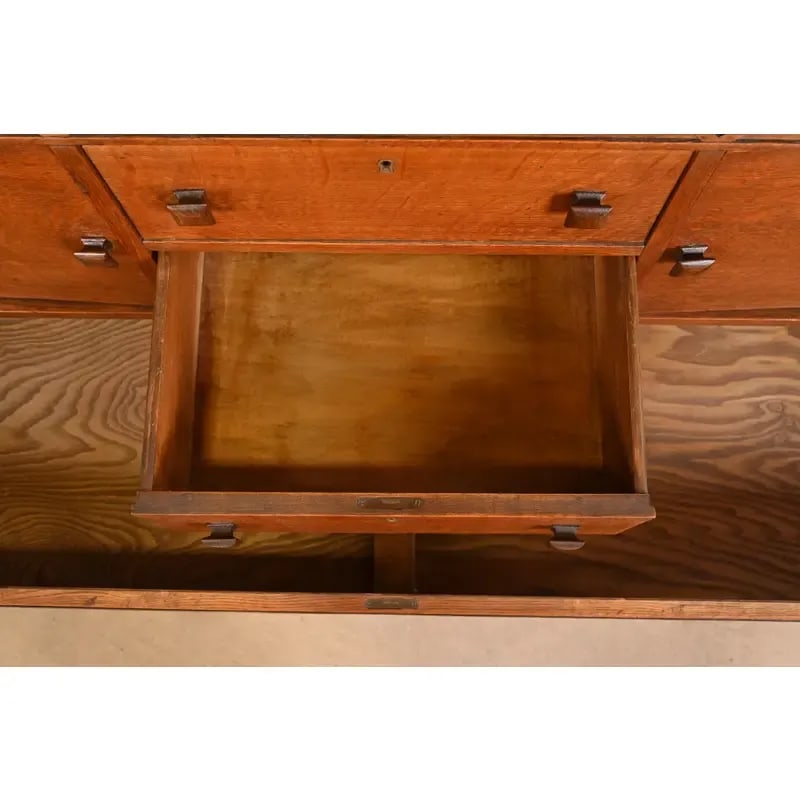Stickley Brothers Style Antique Mission Tiger Oak Arts & Crafts Sideboard or Bar Cabinet, Circa 1900 - 7
