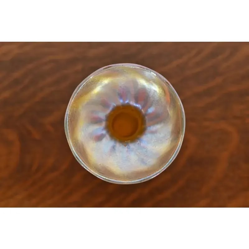 Louis Comfort Tiffany Favrile Iridescent Art Glass Candlestick - 5