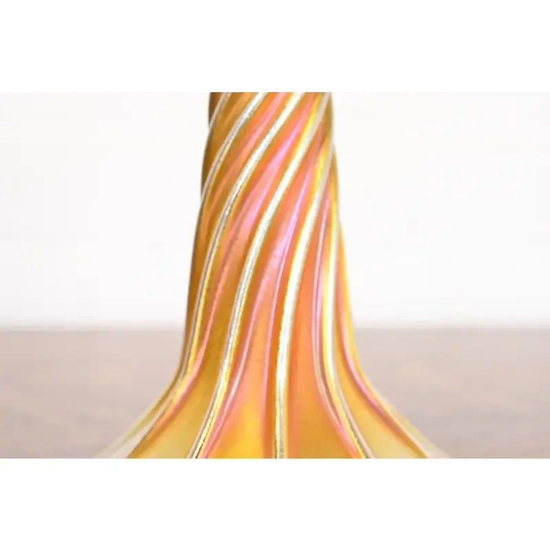 Louis Comfort Tiffany Favrile Iridescent Art Glass Candlestick - 7