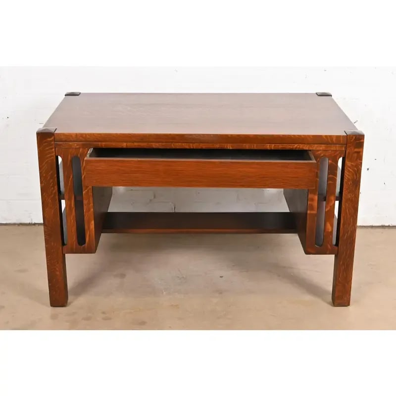 Stickley Brothers Style Antique Mission Oak Arts & Crafts Desk or Library Table - 5