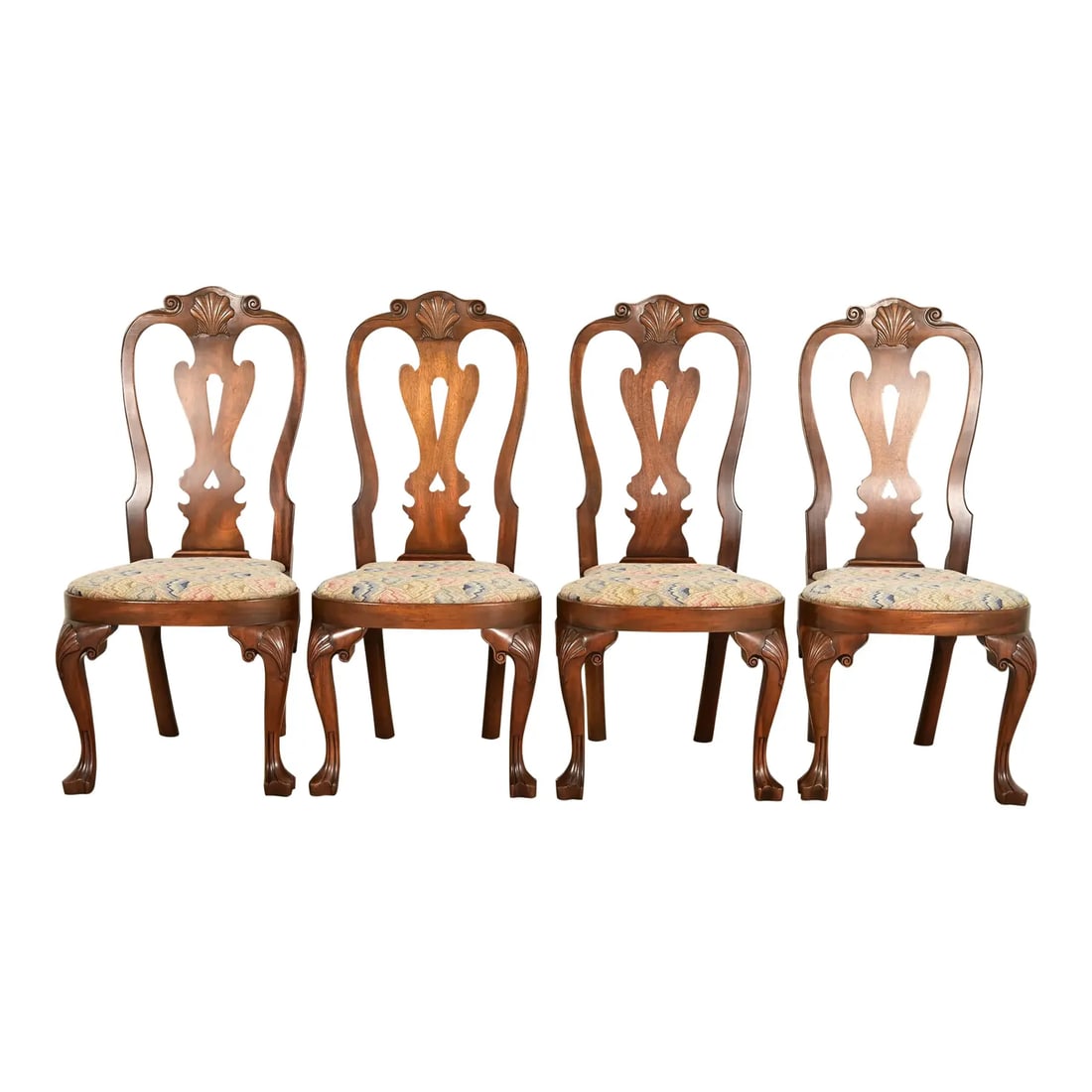 Kittinger Georgian Carved Mahogany Dining Chairs, Set of Four (1 of 15)