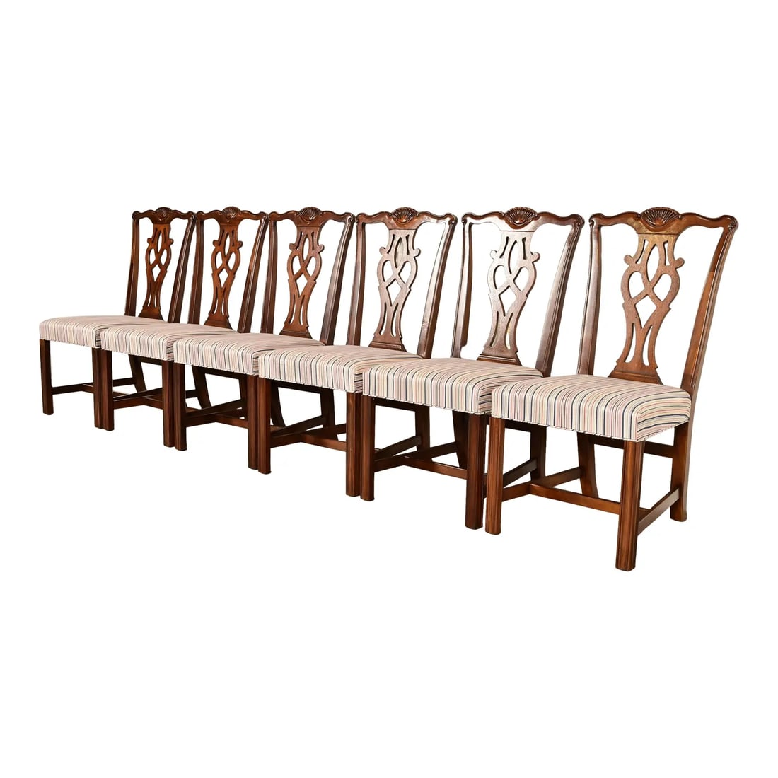 Drexel Heritage Georgian Carved Mahogany Dining Chairs, Set of Six (1 of 13)