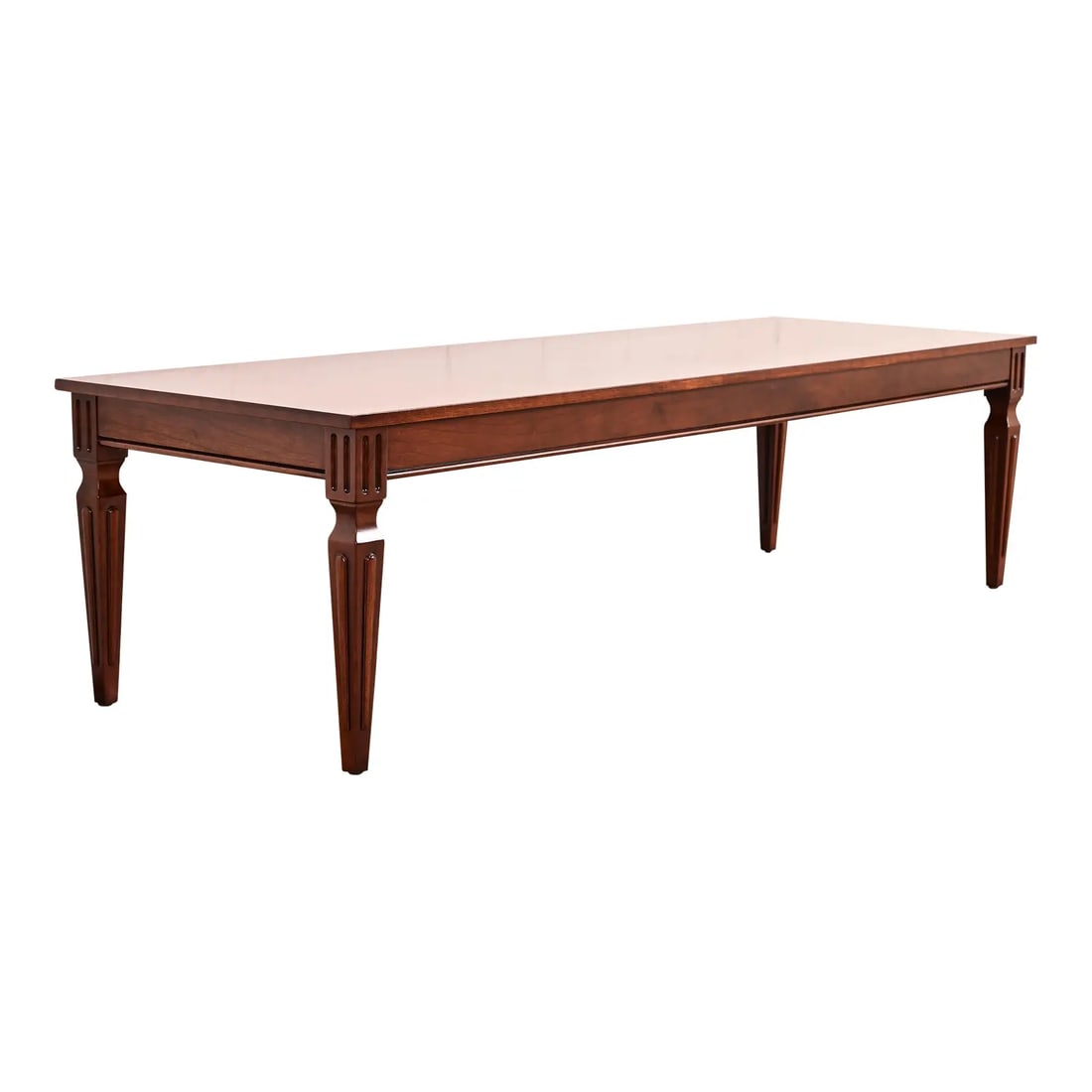 Baker Furniture French Regency Louis XVI Carved Walnut Coffee Table or Cocktail Table (1 of 15)