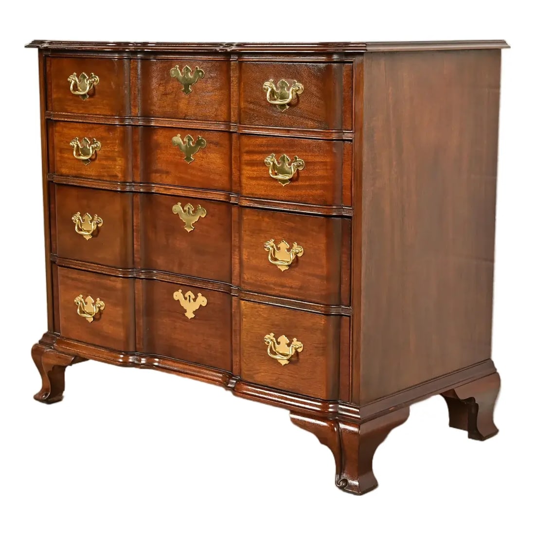Councill Furniture Georgian Carved Solid Mahogany Block Front Chest of Drawers (1 of 13)
