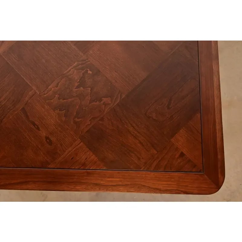 Harden Furniture Queen Anne Solid Cherry Wood Parquet Top Extension Dining Table, Newly Refinished - 10