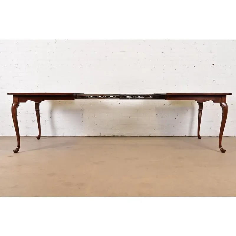 Harden Furniture Queen Anne Solid Cherry Wood Parquet Top Extension Dining Table, Newly Refinished - 6