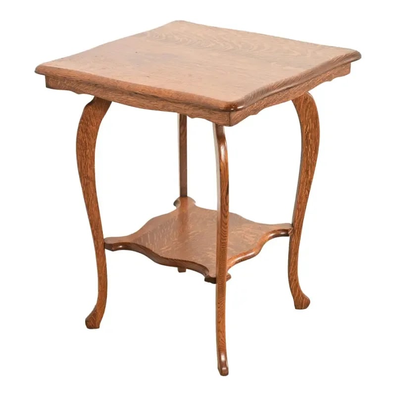 Antique Victorian Carved Oak Parlor Table or Side Table, Circa 1900 (1 of 11)