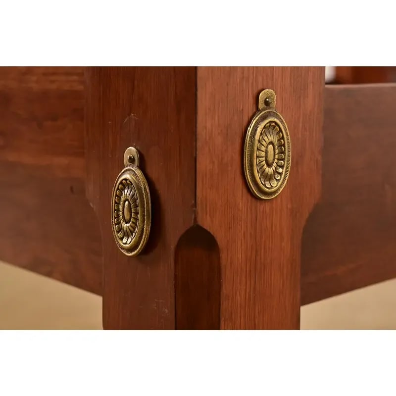 Ethan Allen Georgian Carved Solid Cherry Wood Queen Size Poster Bed - 8
